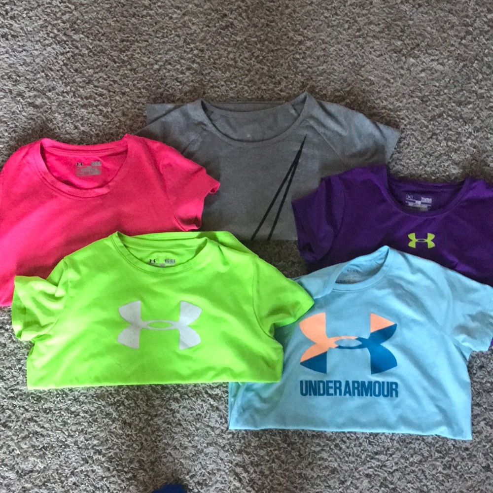 underarmour and nike girls large shirts
